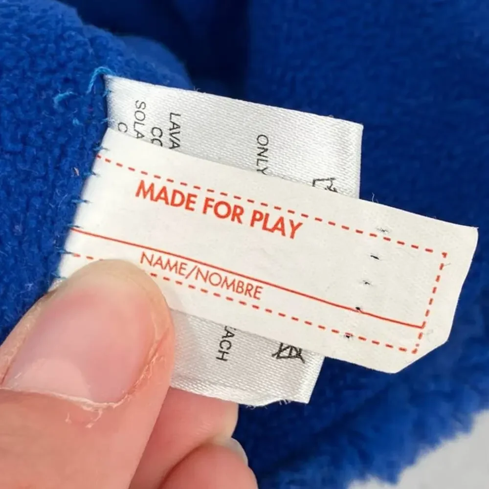 Target Blue Orange Fleece Faux Sherpa Embroidered Monster Ear Flap Beanie Hat